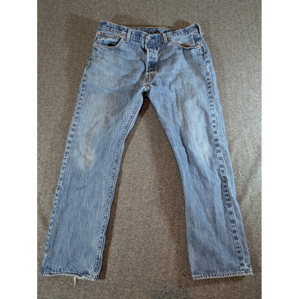 Levis Mens Jeans Sz‎ 40x32 501XX Vtg Denim Med Blue Relaxed Y2K Button Fly